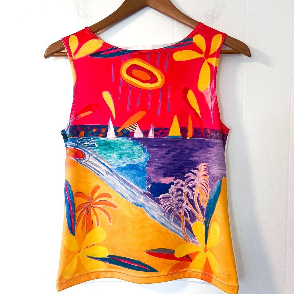 Art To Wear Ken Done Austraila Harbor Print Tank Small
